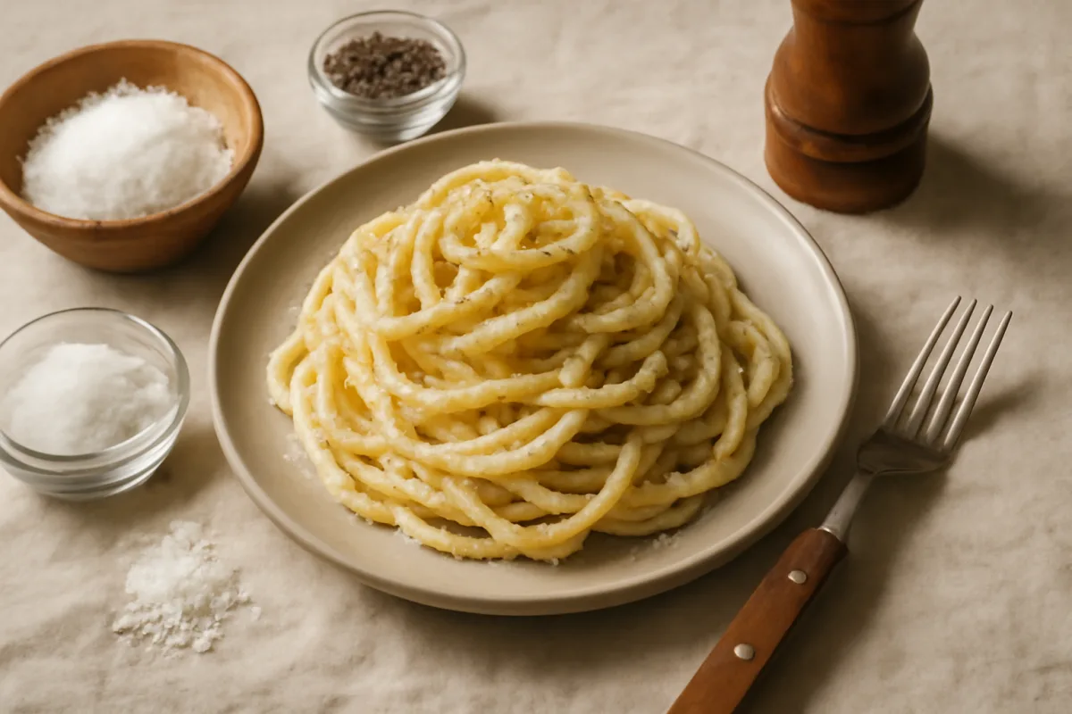 Pasta cacio e pepe: sale grosso o fino? Il dettaglio incide sulla cremosità